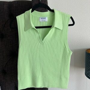 Old Navy Mint Green Ribbed V-Neck Top